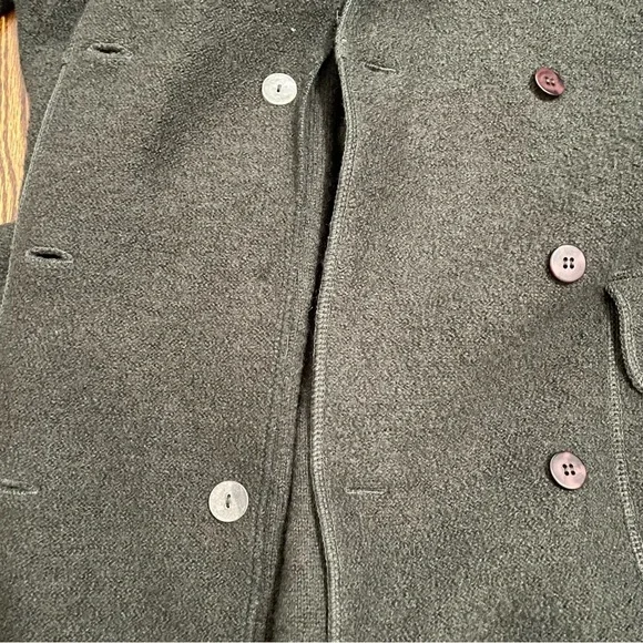 J.Jill Women's 100% Wool Army Green Tie Button Front Coat Size Medium - Picture 9 of 9